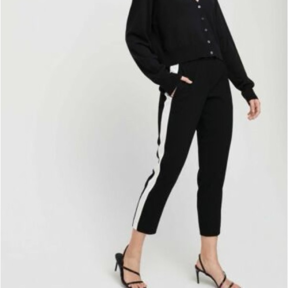 Aritzia White Side Stripe Dress Pants